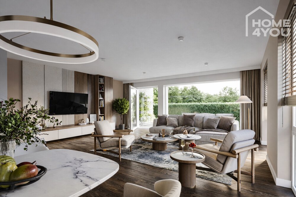 Monheim am Rhein / Baumberg: Attraktive Gartenwohnung im Eschenpark mit 83 qm, 3 Zimmern, Bad, Gäste-WC, Terrasse/Garten 