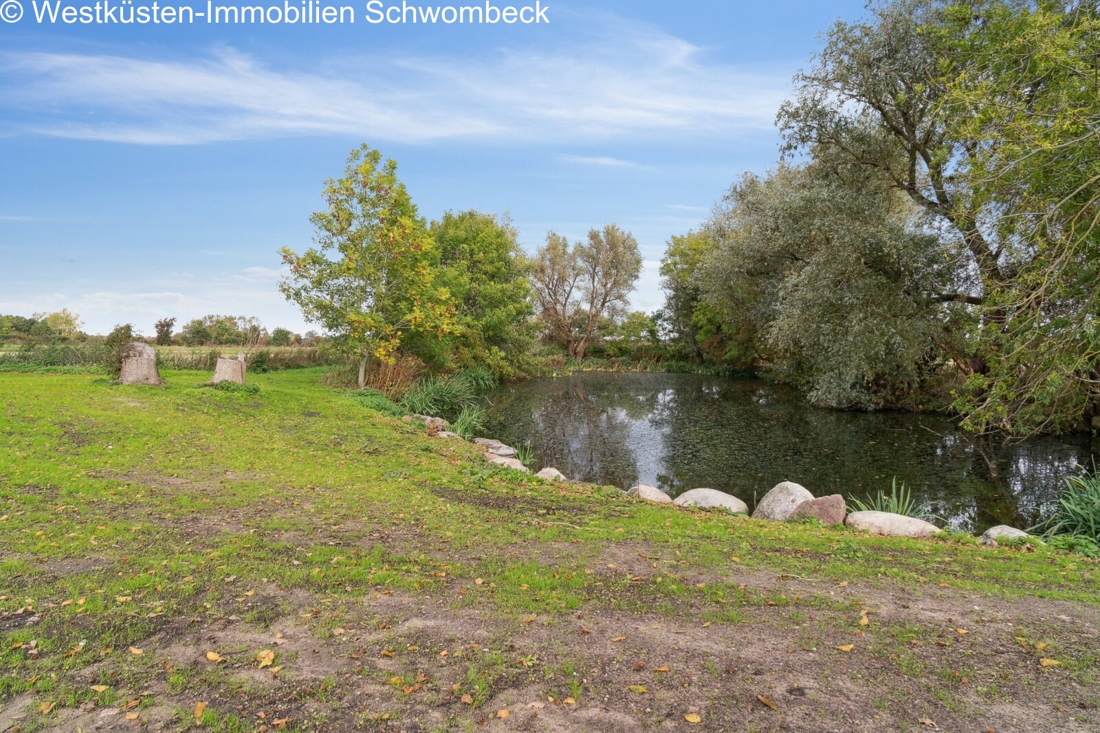 Naturnahes Grundstück mit Gewässerzugang und altem Baumbestand