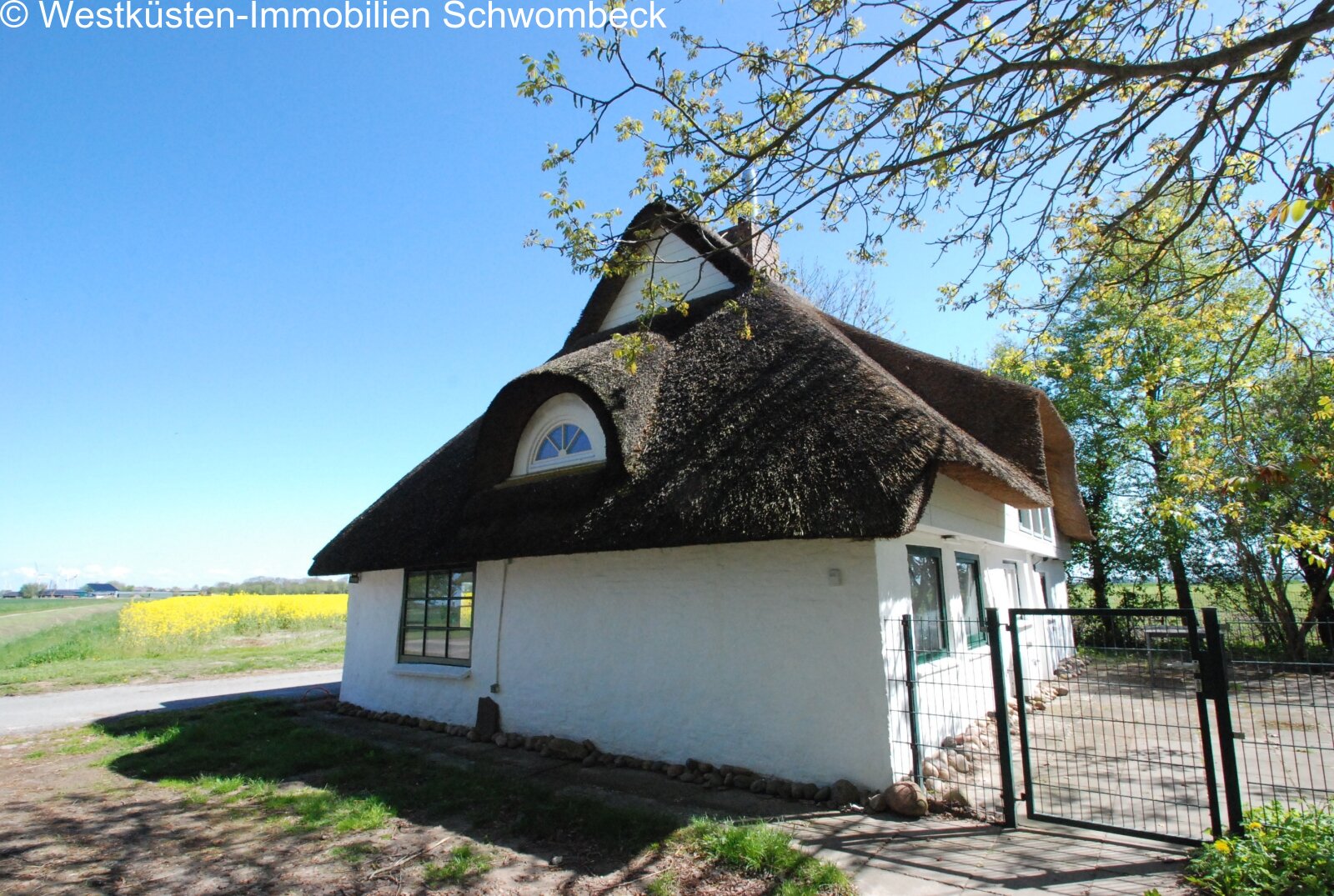 Klassisches Reetdachhaus mit charakteristischem Giebel und ländlichem Charme Klassisches Reetdachhaus mit charakteristischem Giebel und ländlichem Charme