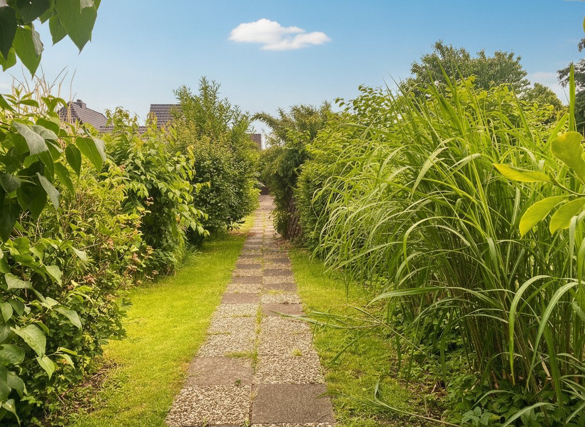 Verwunschener Gartenweg mit etabliertem Baumbestand und natürlicher Privatsphäre Verwunschener Gartenweg mit etabliertem Baumbestand und natürlicher Privatsphäre